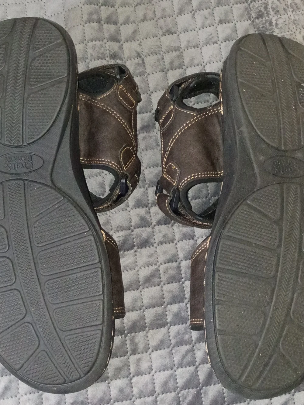 croft & barrow Men's Brown Leather Adjustable Strap Sandals
